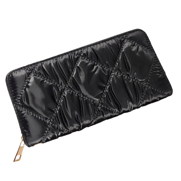 Shiny Quilted Wallet Wristlet