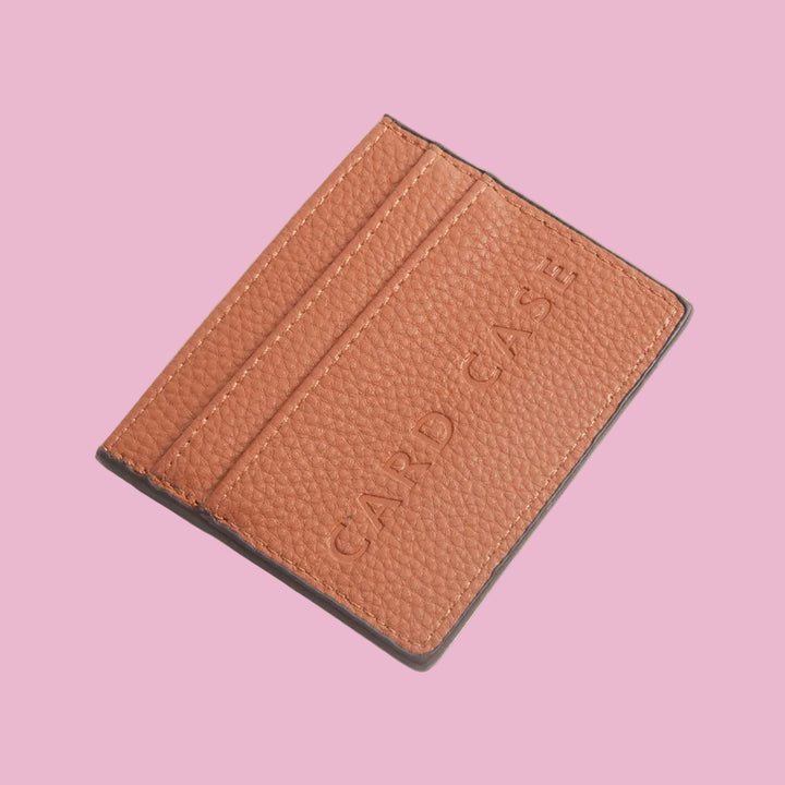 Tan Faux Leather Card Wallet