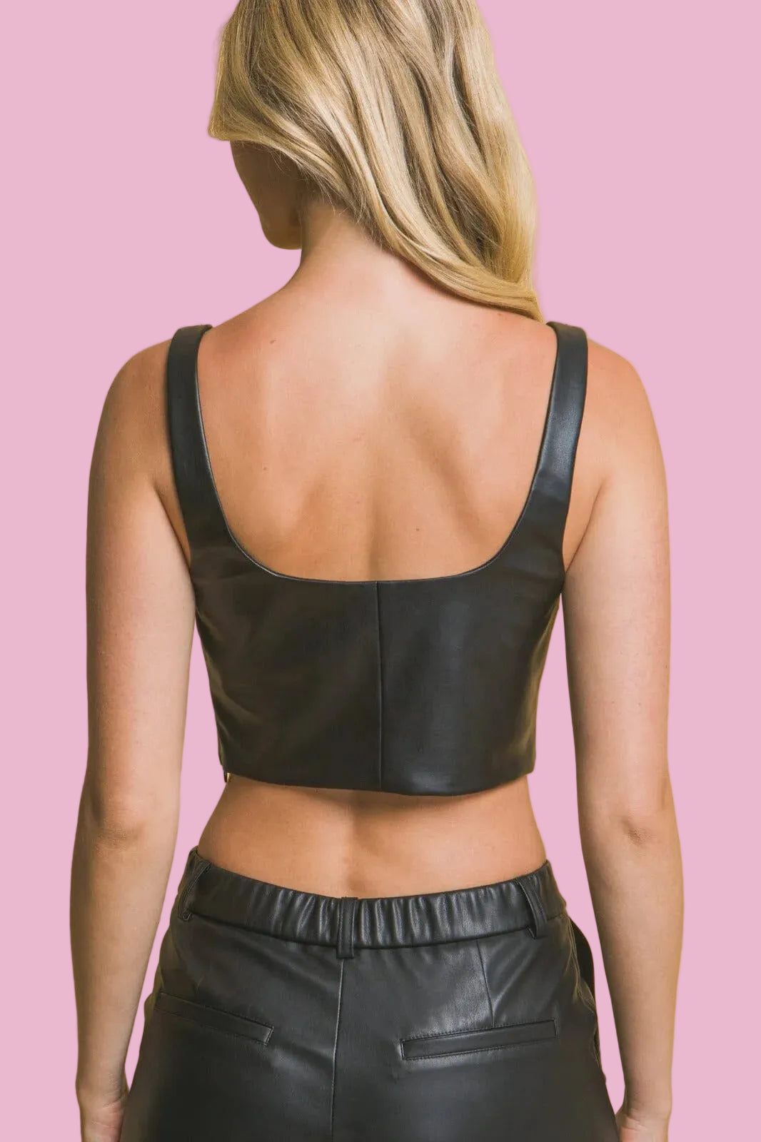 Black Pleather Crop