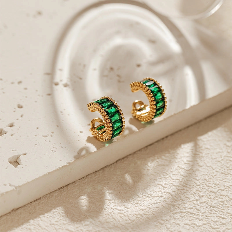 Emerald Cuff Earrings