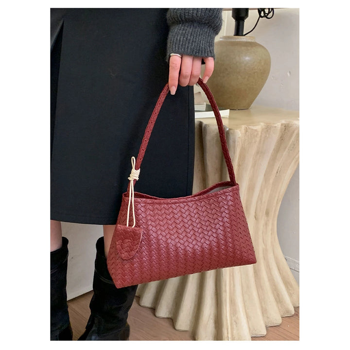 Burgundy Woven Purse