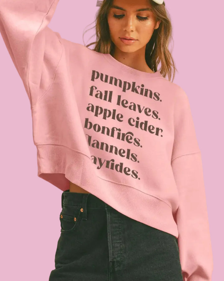 Fall Things Crop Sweatshirt