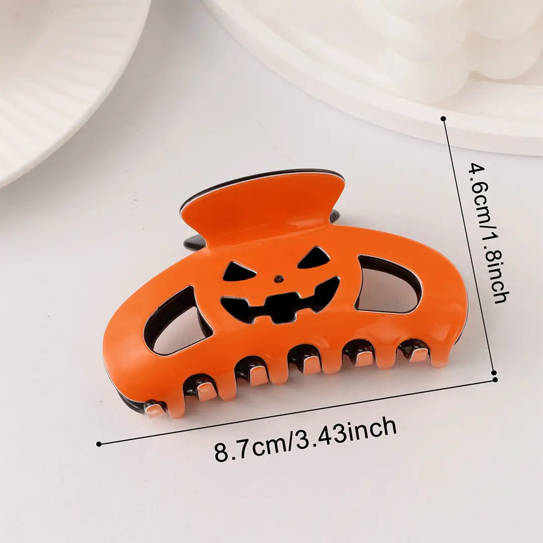 Carved Pumpkin Claw Clip