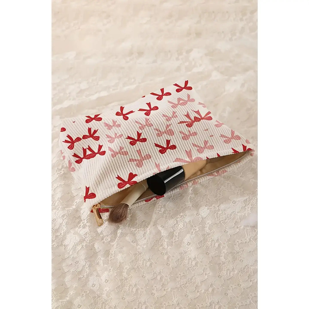 Bow Print Makeup Bag