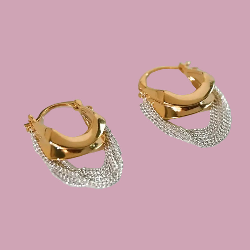 Gold Drape Hoops
