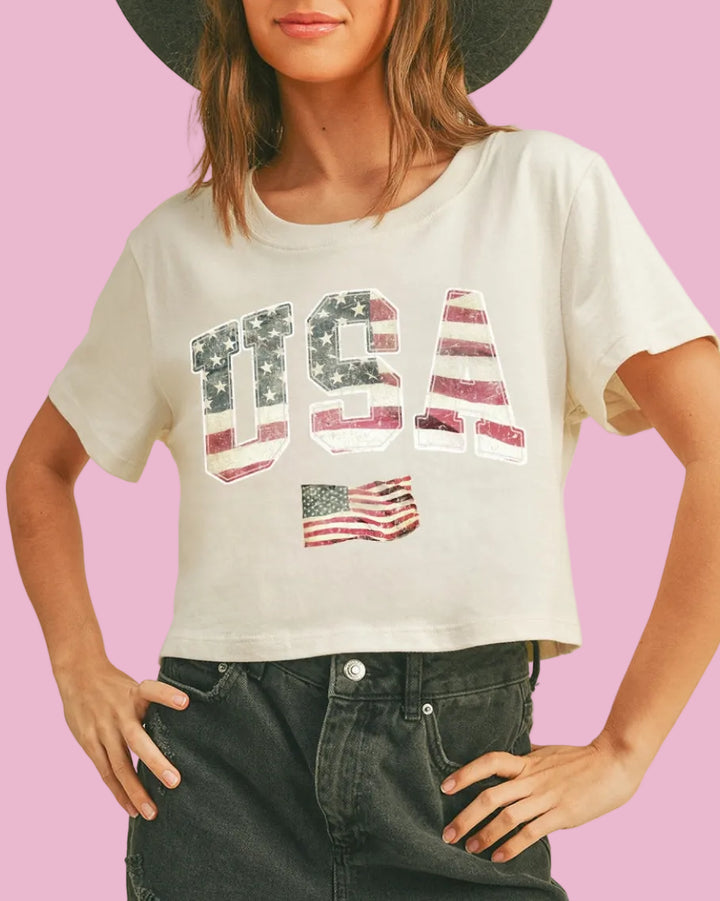 Cropped USA Tee
