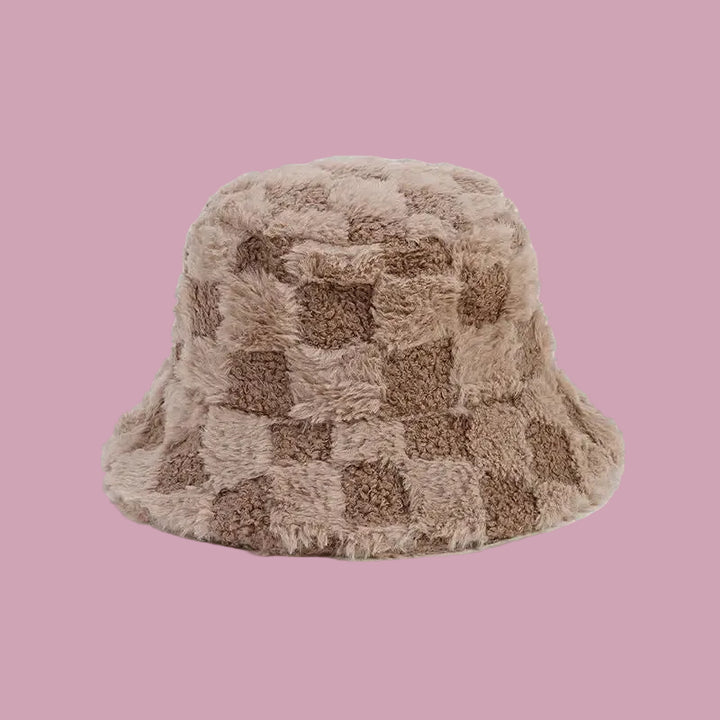 Khaki Checkered Bucket Hat