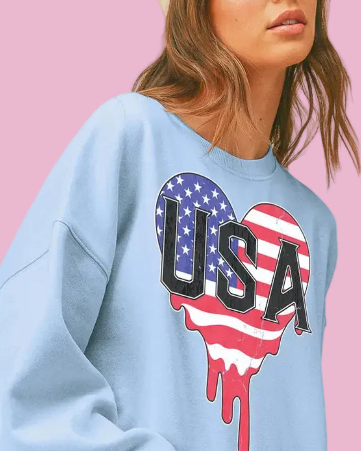 USA Heart Crewneck