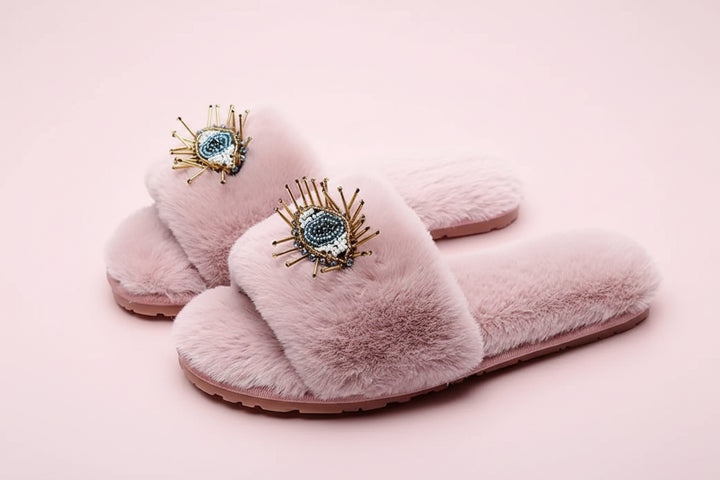 Evil Eye Tassel Slippers