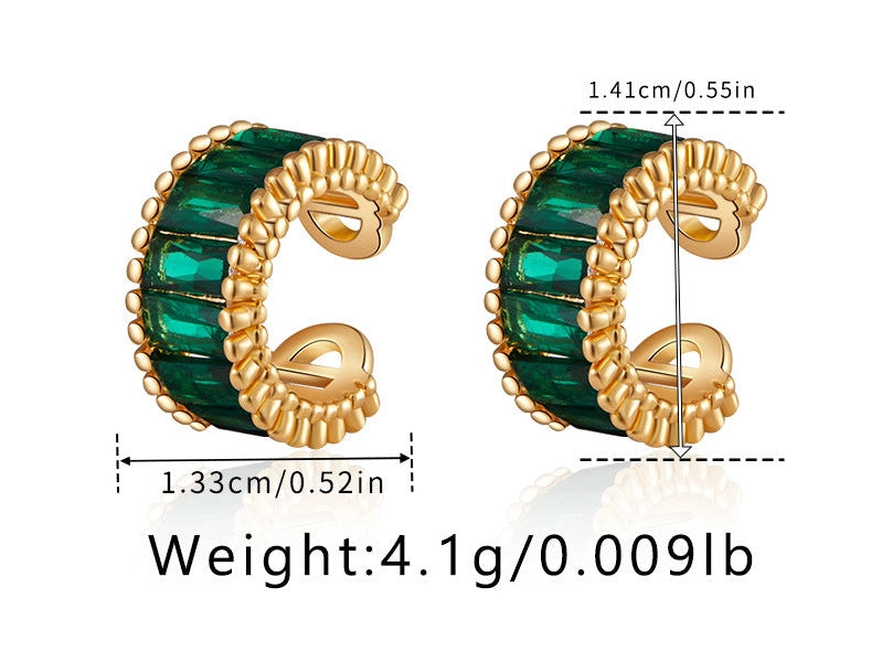 Emerald Cuff Earrings