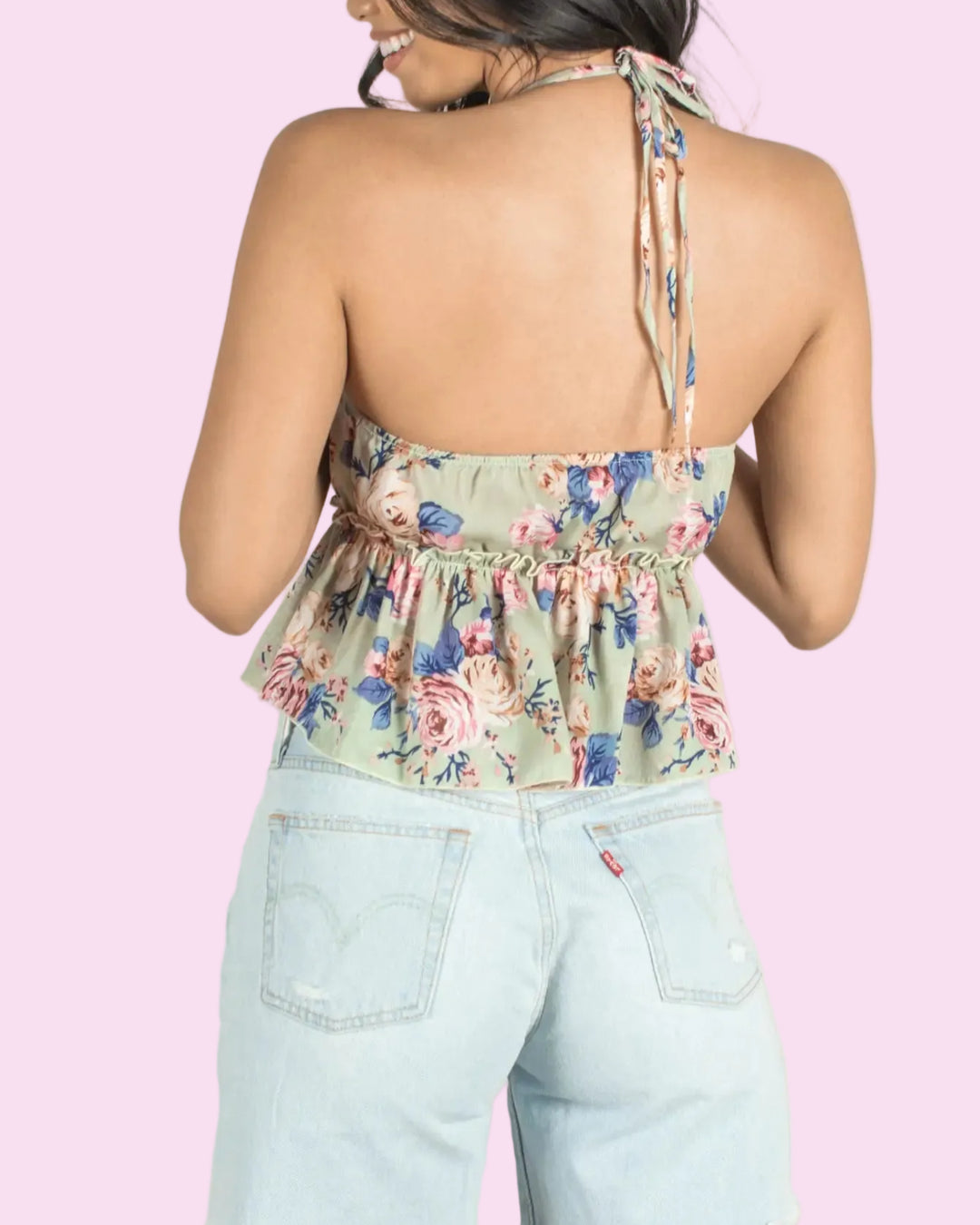 Sage Floral Top