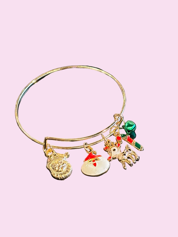 Gold Holiday Charm Bracelet
