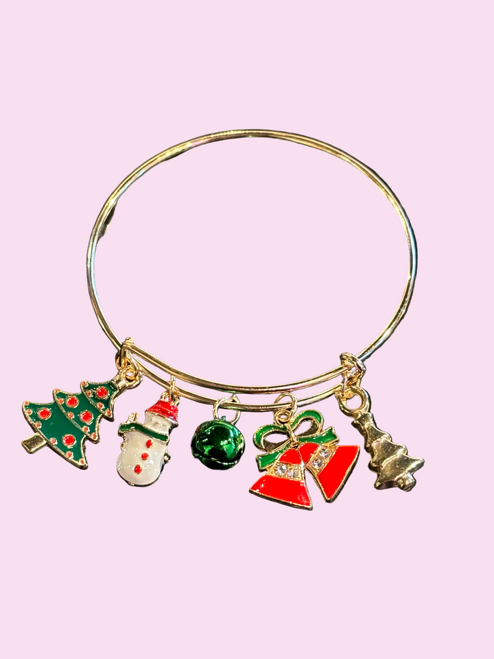 Gold Holiday Charm Bracelet