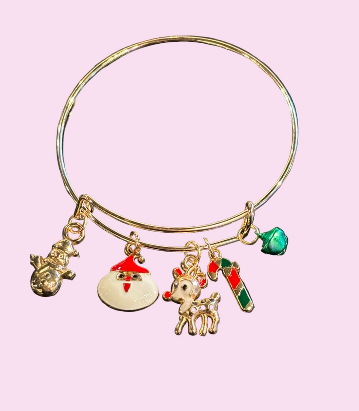 Gold Holiday Charm Bracelet
