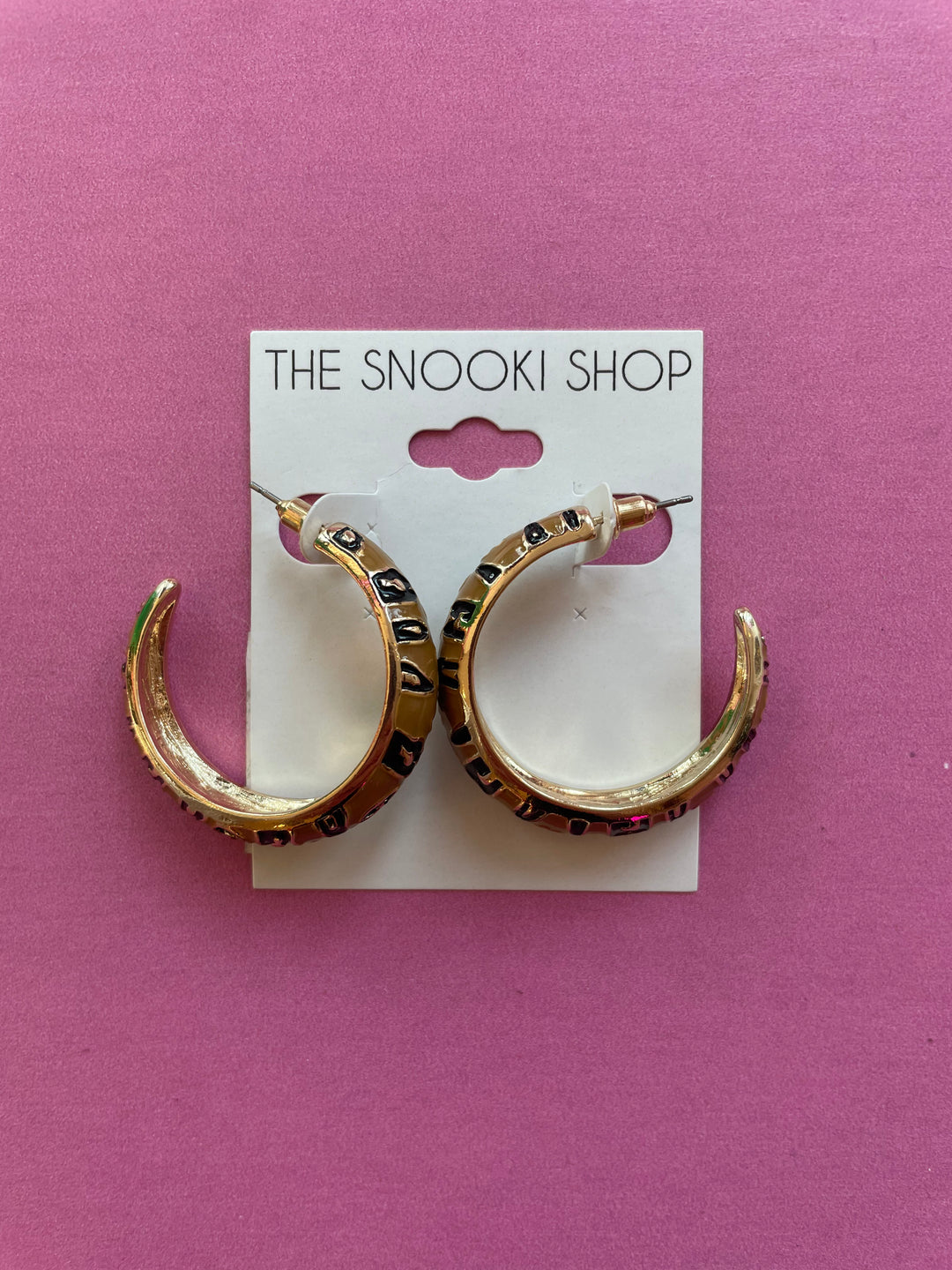 Leopard Gold Hoop Earrings