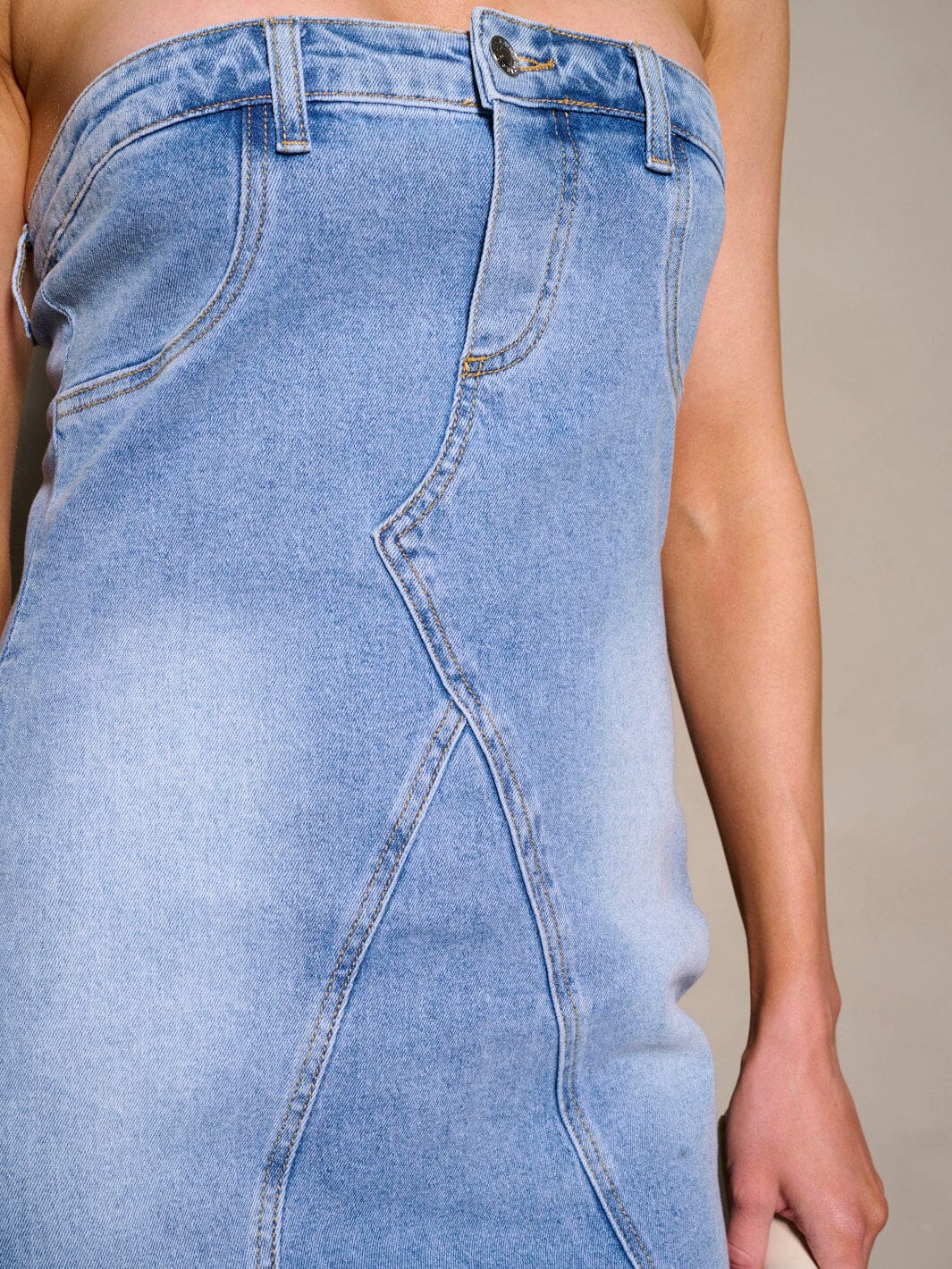 Denim Tube Mini Dress