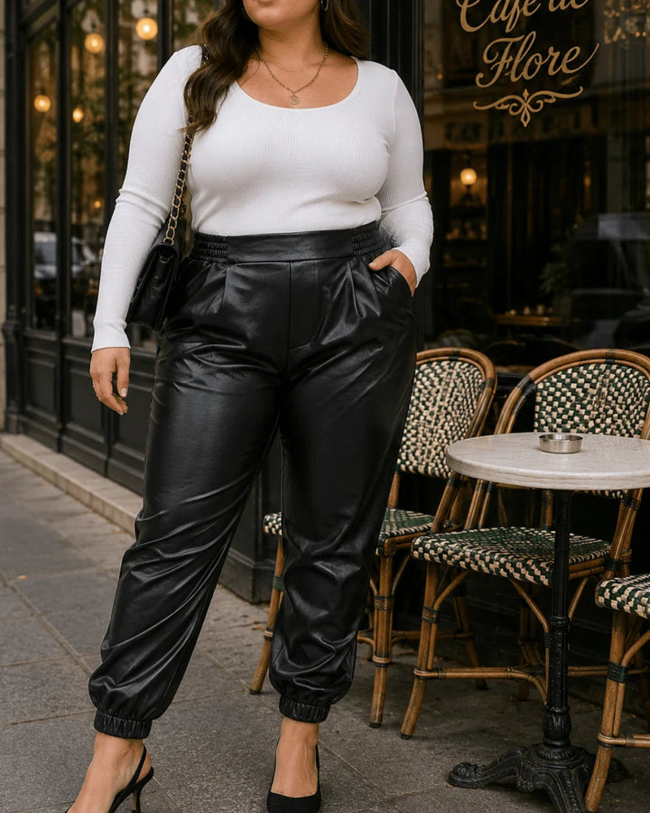 Plus Pleather Joggers