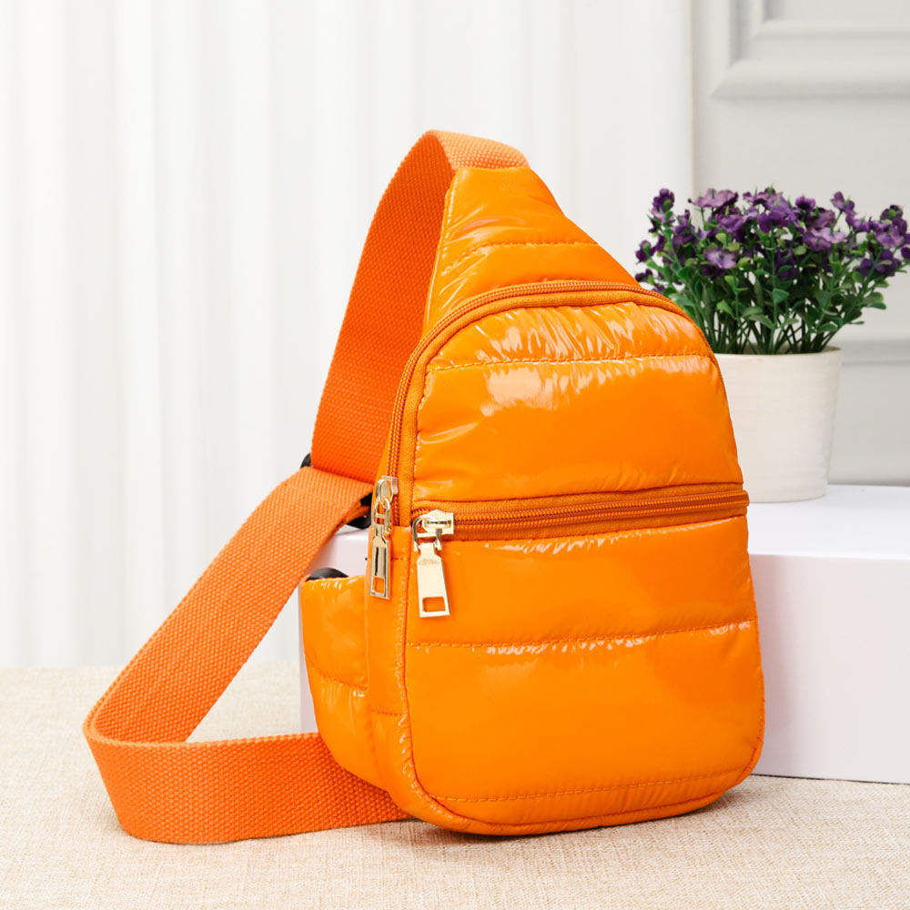 Orange Puffer Mini Sling Bag