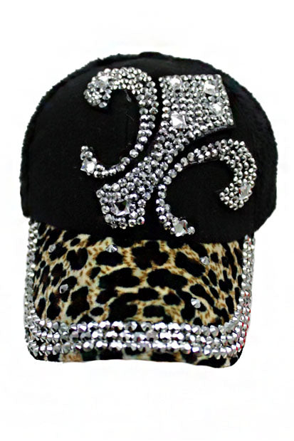 Black Leopard Bling Hat