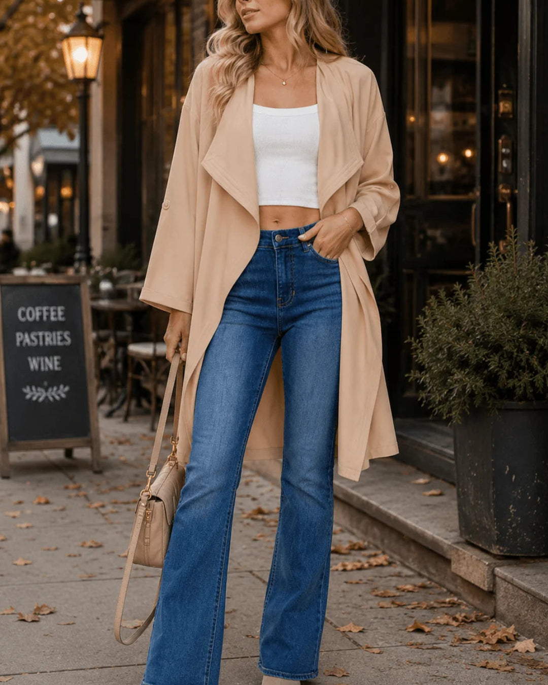 Khaki Trench Cardigan