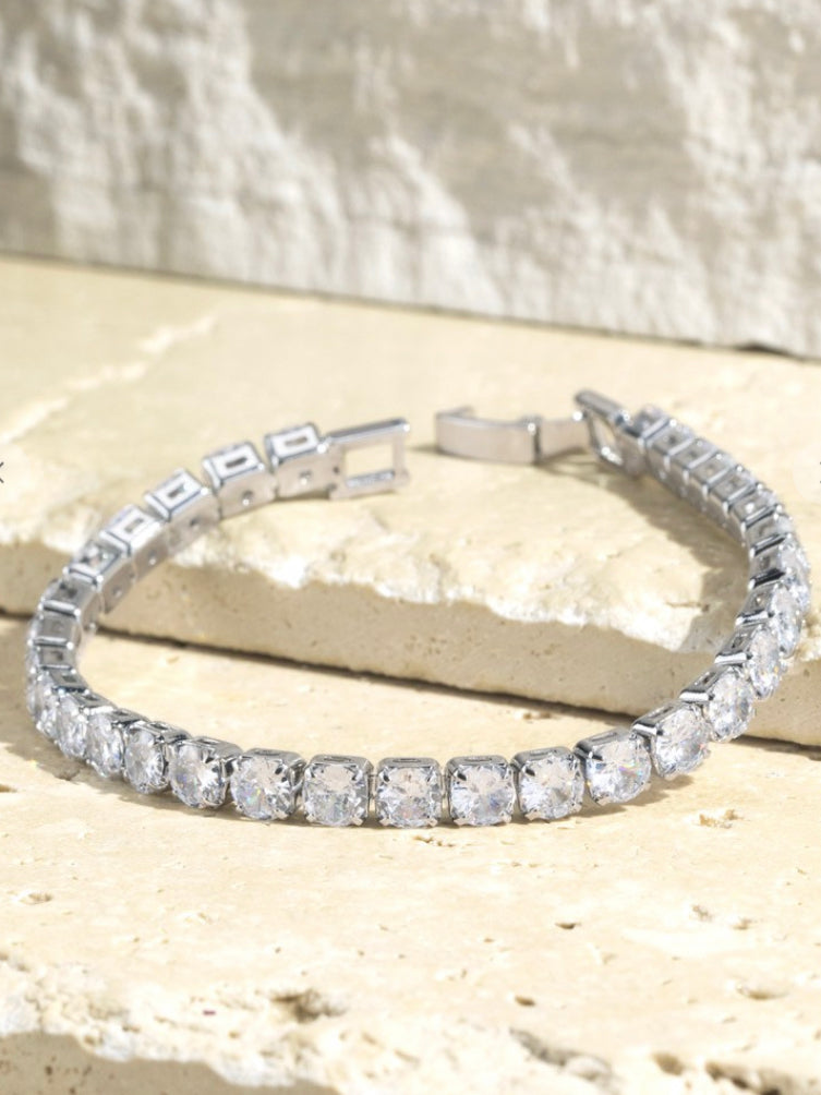Silver Crystal Snap Bracelet
