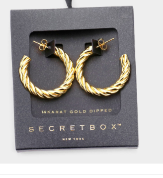 14K Gold Dipped Twisted Hoops