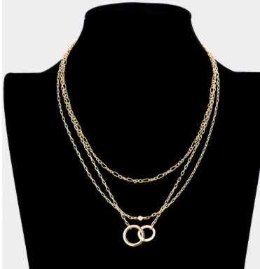 Circle Link Layered Necklace