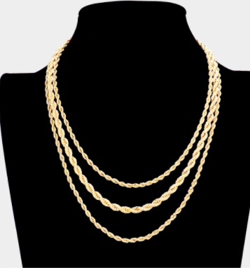 Triple Braided Chain Necklace