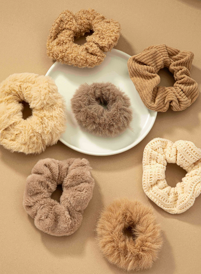 Soft Furry Scrunchie Set
