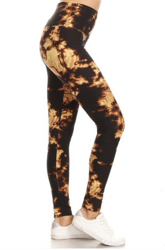 Brown Soft Tie Dye Leggings