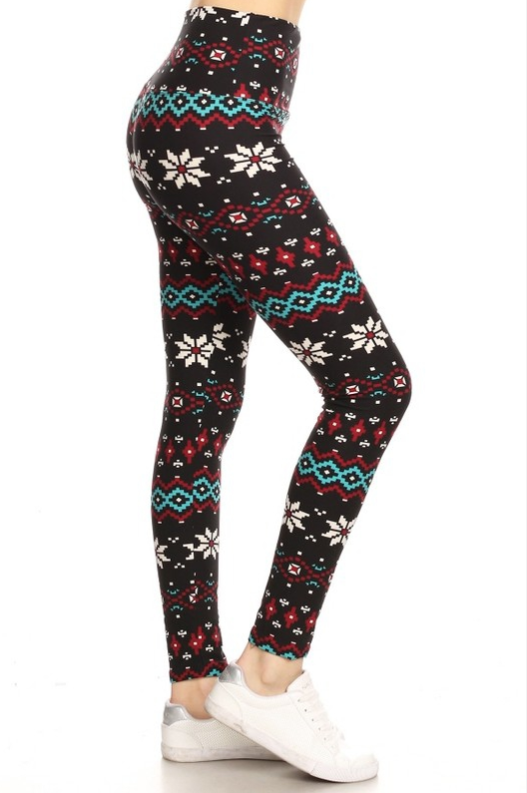 Snowflake Multi Color Leggings – The Snooki Shop