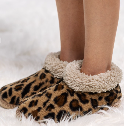 Soft Leopard Fur Bootie Slippers