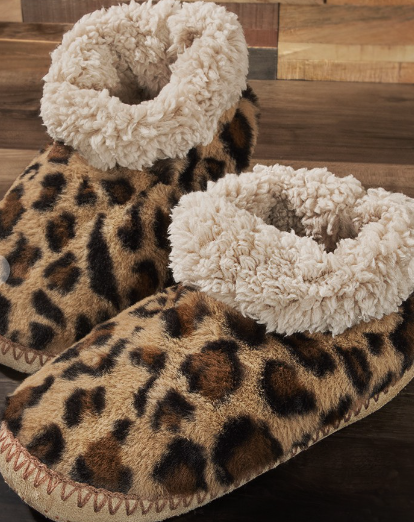 Soft Leopard Fur Bootie Slippers