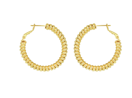 Spiral Gold Hoop Earrings
