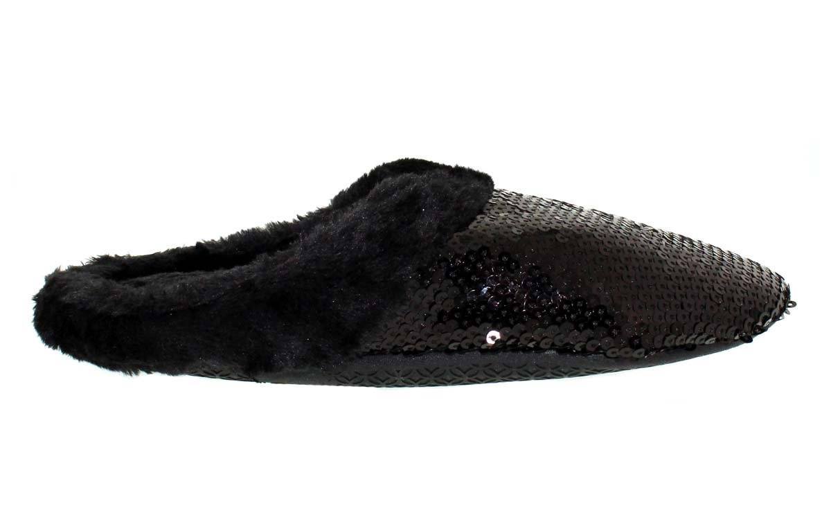 Snookis Black Sequin Clog Slippers
