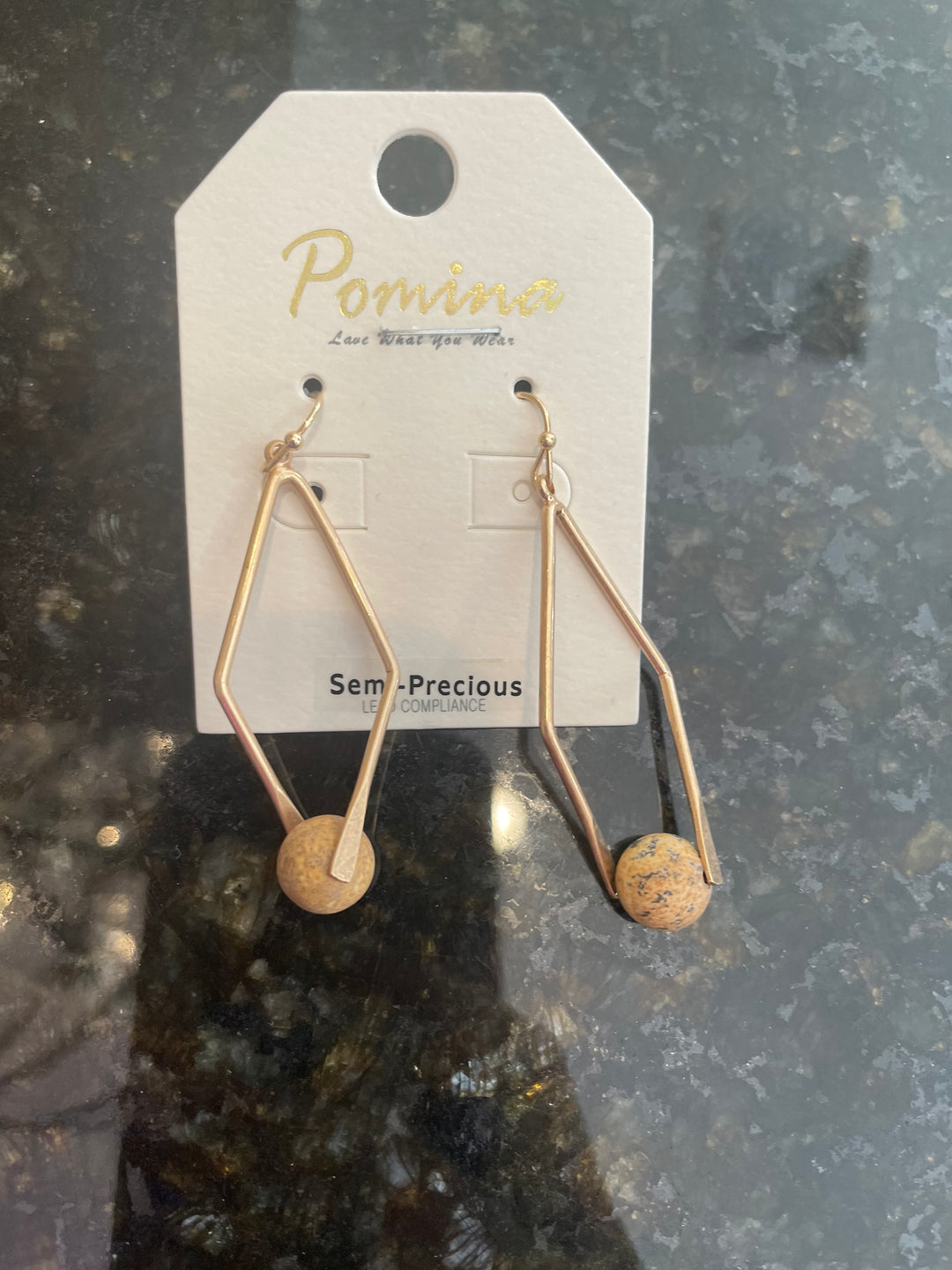 Gold Dangle Ball Earring