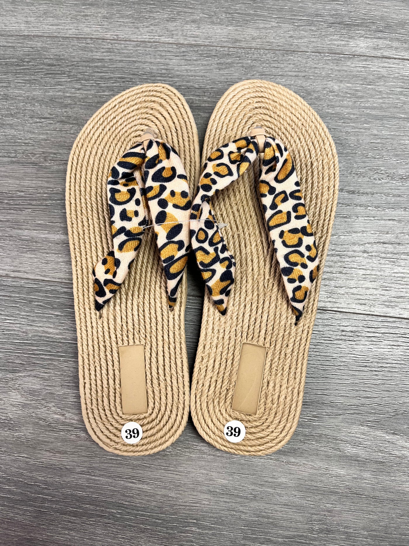 Leopard Strap Flip Flops